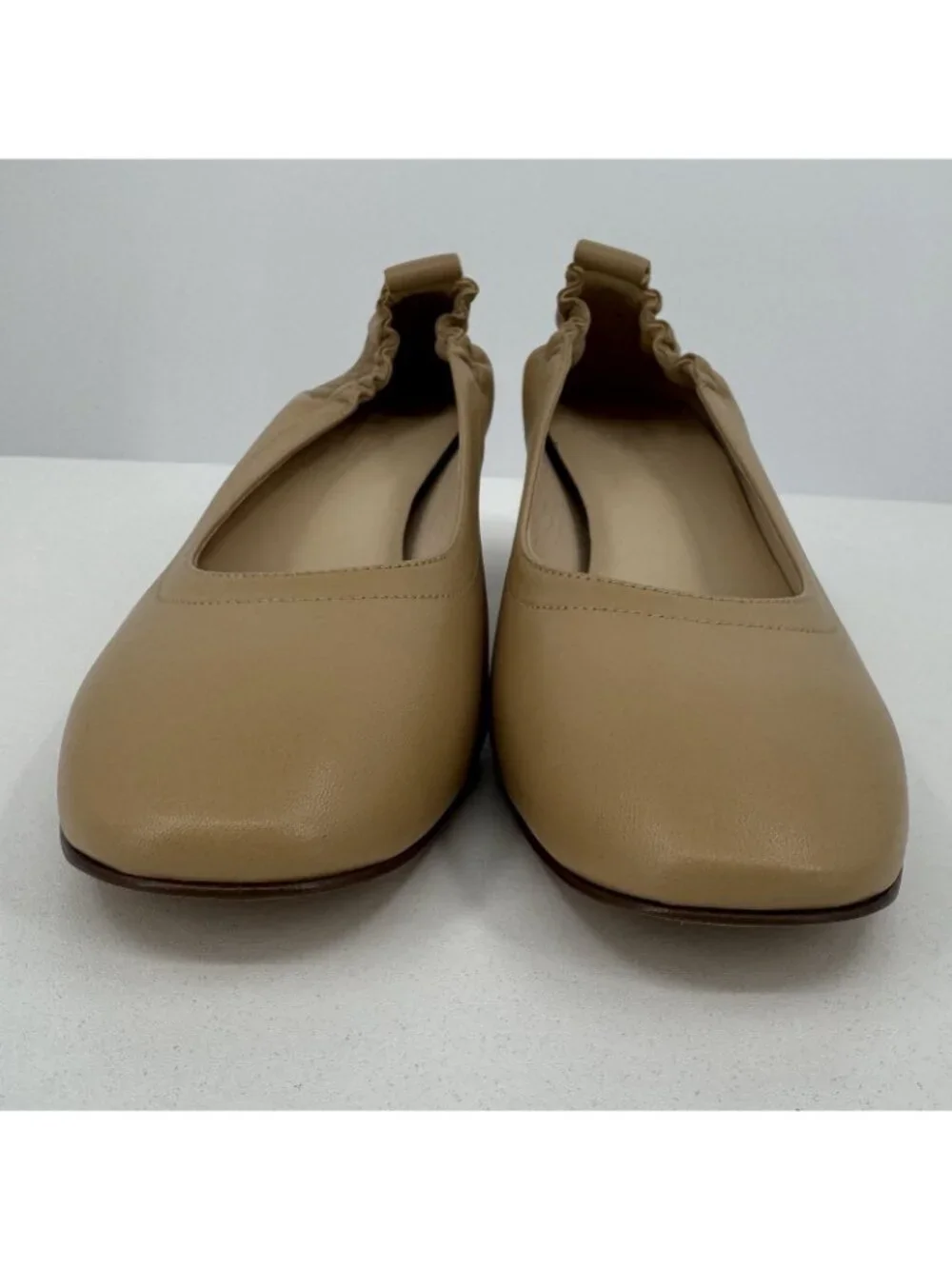 Everlane Italian Leather Day Heel Light Taupe 7 Women's Elastic Back Comfort